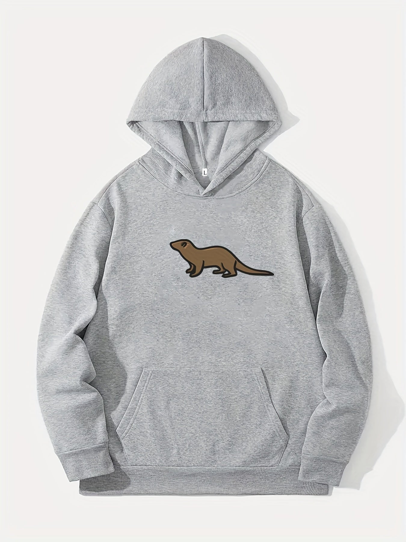 Animal Print Hoodie Men's Casual Graphic Pullover Hooded Sweatshirt
