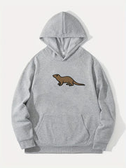 Animal Print Hoodie Men's Casual Graphic Pullover Hooded Sweatshirt