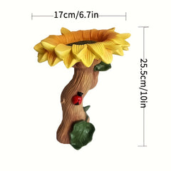 Sunflower Bird Feeder Resin Bird Food Holder Cartoon Plant Ornament