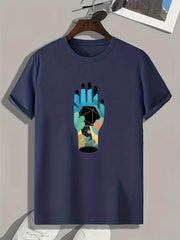 Creative Hand Pattern Men's Graphic T-shirt for Summer