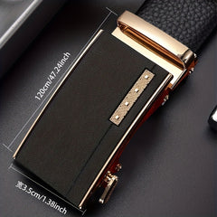 Men's PU Belt with Automatic Buckle Business Casual for Western Cowboy Bohemian