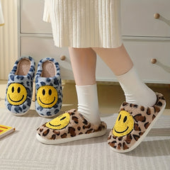 Women's Cozy Leopard Print Fuzzy Slippers