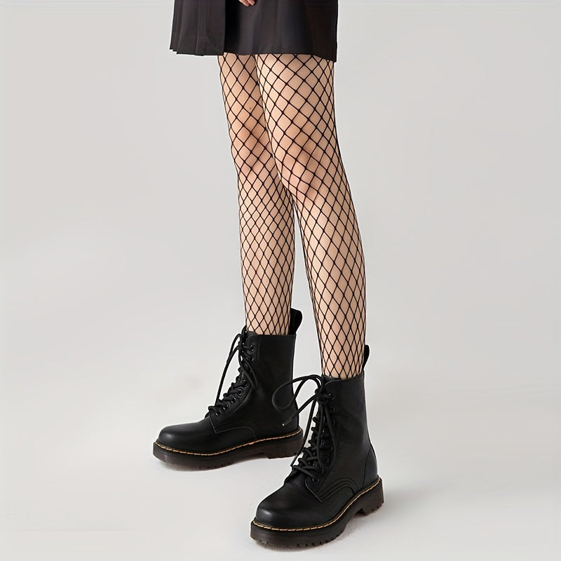 Fishnet Tights High Waist Footed Mesh Pantyhose Women's Stocking