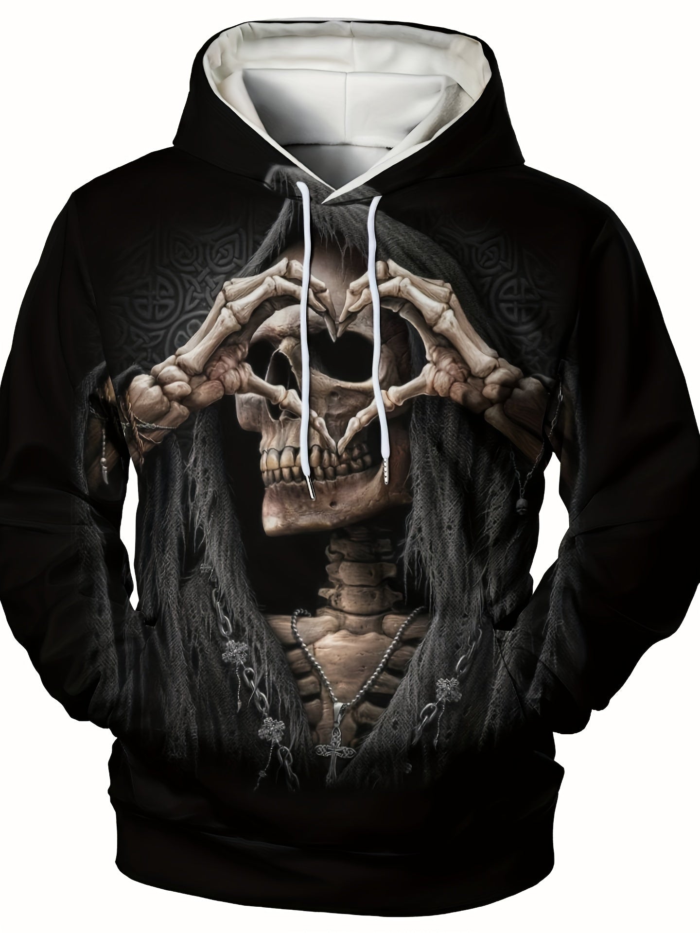 Skull Print Men's Hoodie & Sports Trousers Set
