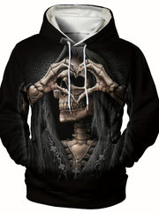 Skull Print Men's Hoodie & Sports Trousers Set
