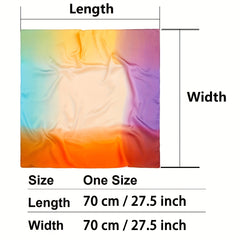 Satin Block Bandana Gradient Silk Head Wrap Neckerchief Hair Accessories