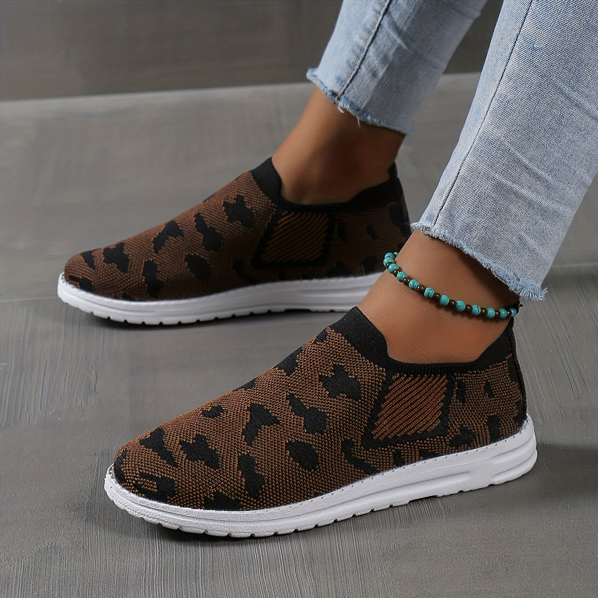 Women's Colorblock Flying Woven Sneakers Lightweight Elastic Shoes