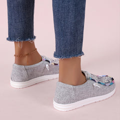 Women's Lace Up Canvas Shoes Casual Slip On Flat Shoes Lightweight