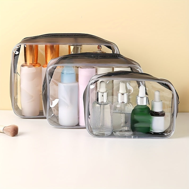 Clear Toiletry Bag With Zipper Waterproof Travel Makeup Bag