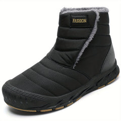 Men's Winter Snow Boots Slip On Outdoor Water Resistant Boot Warm Faux Fur Lined