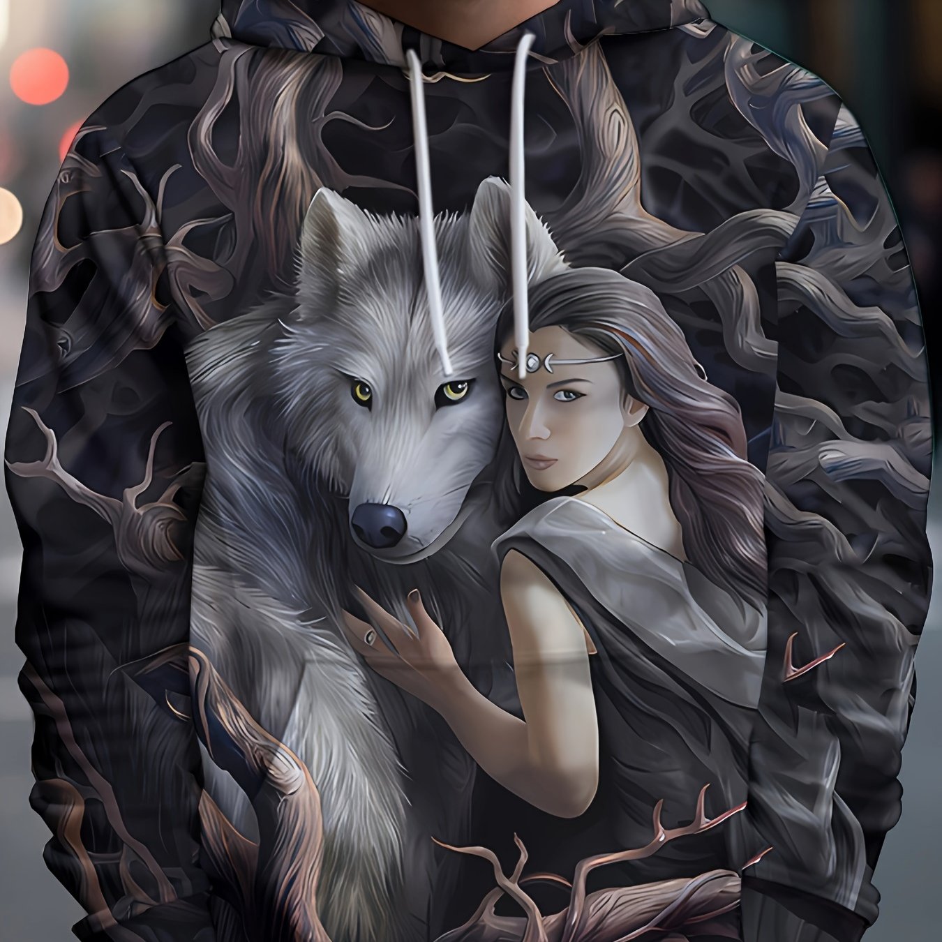 Beauty And Monster Print Hoodie For Men Graphic Hooded Pullover