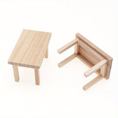 1:12 Dollhouse Mini Wooden Long Table Shooting Props Furniture Scenes
