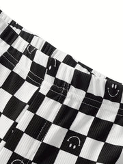 Baby Girl's Elastic High Waisted Print Flare Leg Pants Stretch Casual Pant