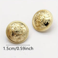 10pcs Vintage British College Style Metal Buttons for Clothing Shirt Coat Jacket