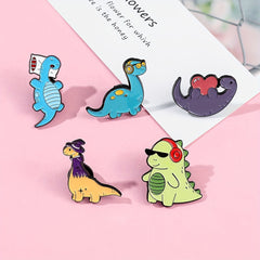 Dinosaur Enamel Pin for Backpacks & Clothes - Kids Holiday Gift