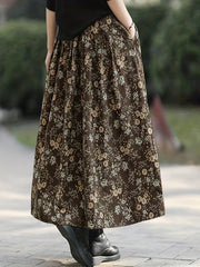 Boho Ditsy Floral Print Skirt for Summer & Spring