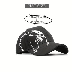 Hip Hop Skull Print Baseball Cap Unisex Sun Hat Adjustable Golf Dad Hat