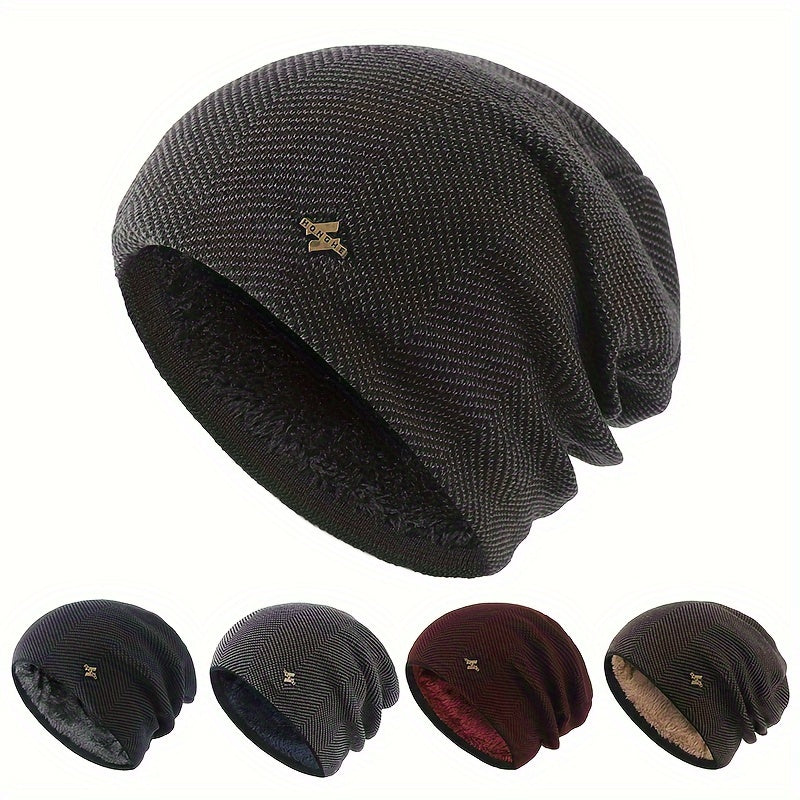 Thickened Warm Woolen Knitted Hat for Outdoor Cycling Skiing