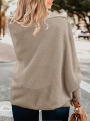 Solid Ribbed Batwing Sleeve Open Front Kimono Cardigan
