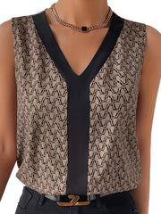 Graphic Print V Neck Tank Top for Women