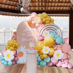 140Pcs Daisy Balloon Garland Arch Kit Flower Theme Party Decoration