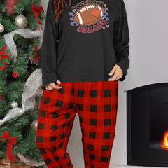 Sporty Lounge Set: Tee & Plaid Pants Pajama