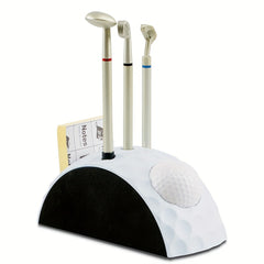 Golf Pen Set Mini Golf Stand Golf Putter Pen Tabletop Decoration With 3Pcs Pens