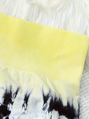 2Pcs Tie Dye Yoga Shorts High Waist Butt Lifting Slimming Fitness Shorts