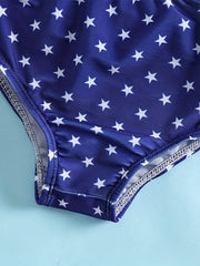 Baby Girls Striped Star Halter Bikini Top & Shorts Swimsuit