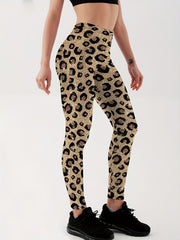 Leopard Print Yoga Sports Leggings High Stretch Running Workout Gym Tight Pants