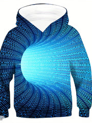 Boy's 3D Vision Illusion Print Hoodie Casual Hooded Sweatshirt