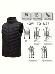 Men's 3 Heating Level Smart Heating Vest Stand Collar Warm Outdoor Vest
