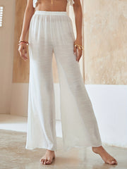 Semi Sheer Cover Up Trousers Loose Fit Beachwear Pants