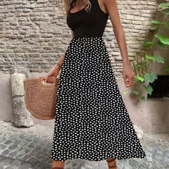 Ditsy Floral Print Sleeveless Midi Dress Women's Clothing