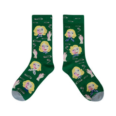 Retro Print Mid Tube Socks Soft & Comfy Funny Pattern Crew Socks Women's