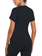 Seamless Breathable Sports Tee Round Neck Yoga Top Women's Activewear