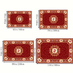 Boho Anti Fatigue Kitchen Rugs Red Vintage Absorbent Non Slip