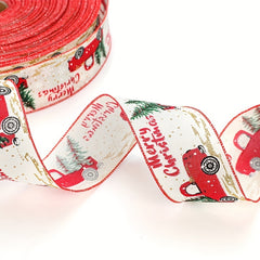 Wide Lined Rope Xmas Tree Truck Christmas Bow Ribbons
