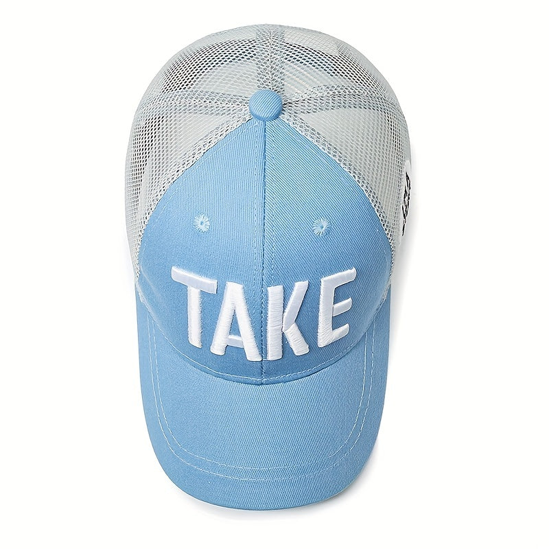Kid's Mesh Patch Letter Baseball Cap Naughty Sunshade Peaked Cap