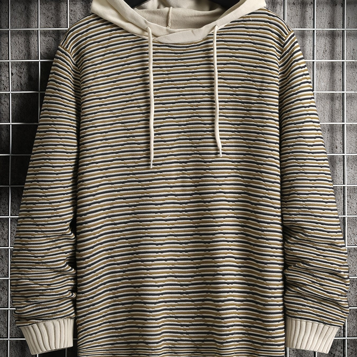 Autumn Winter Men's Striped Hooded Sweater Knitwear