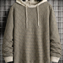 Autumn Winter Men's Striped Hooded Sweater Knitwear