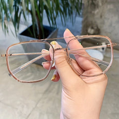 Clear Lens Glasses Top Bar Eyeglasses Square Frame For Women Men