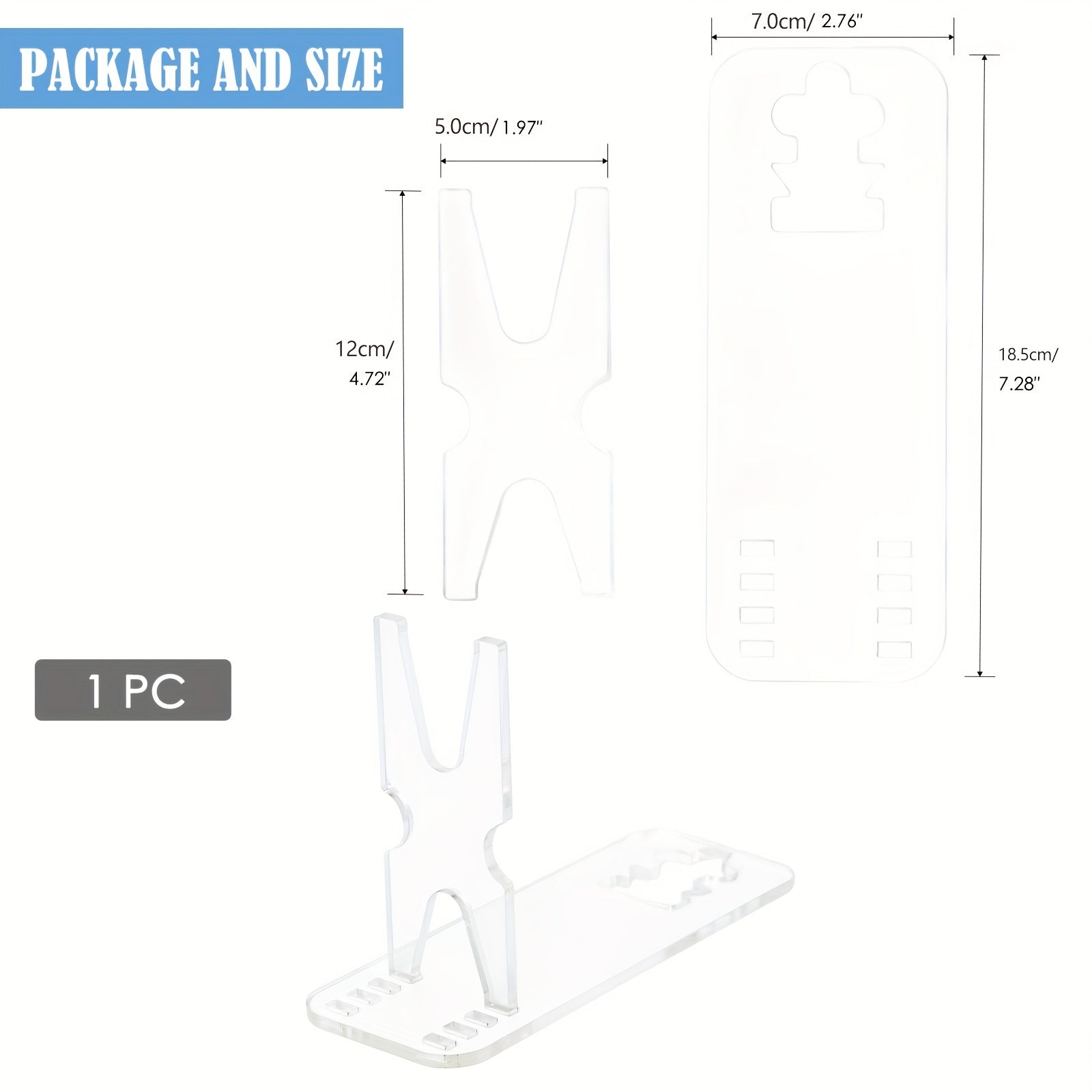 Adjustable Transparent Stand Portable Display Rack for Safe Storage