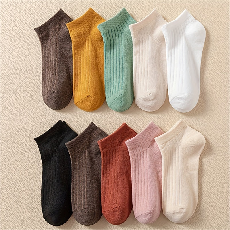 10 Pairs Soft & Lightweight Short Socks Women's Stockings