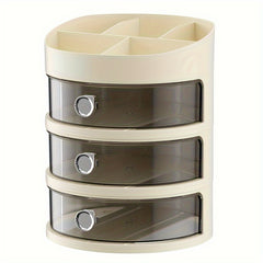 Rotating Stationery Storage Cabinet Lipstick Storage Rack Dustproof Cosmetic Sto
