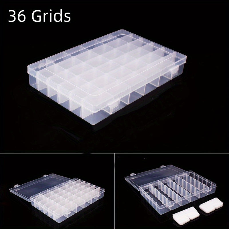 24-36 Grid Plastic Storage Box Jewelry Bead Organizer