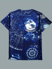 Men's 3D Print Sports T-shirt Casual Stretch Tee Shirt