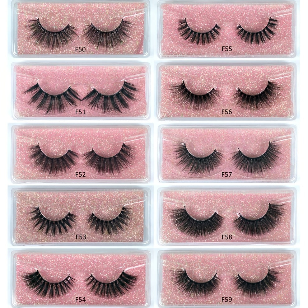 Faux Mink 3D Natural Look False Eyelashes, 200 Pairs