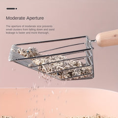 Stainless Steel Cat Litter Scoop Set with Holder