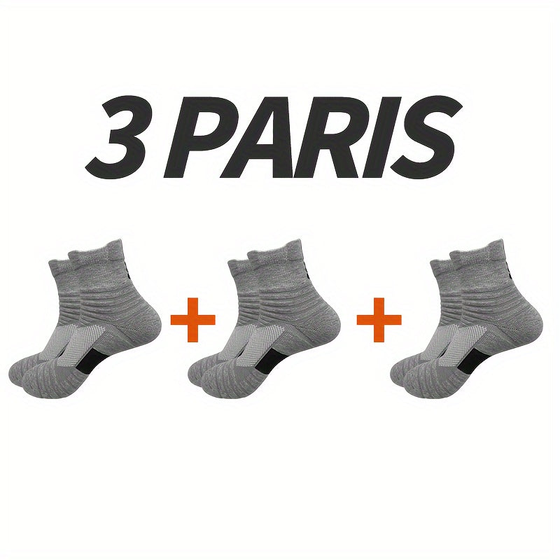 3 Pairs Men's Sport Socks Mesh Comfy Breathable for Training Running